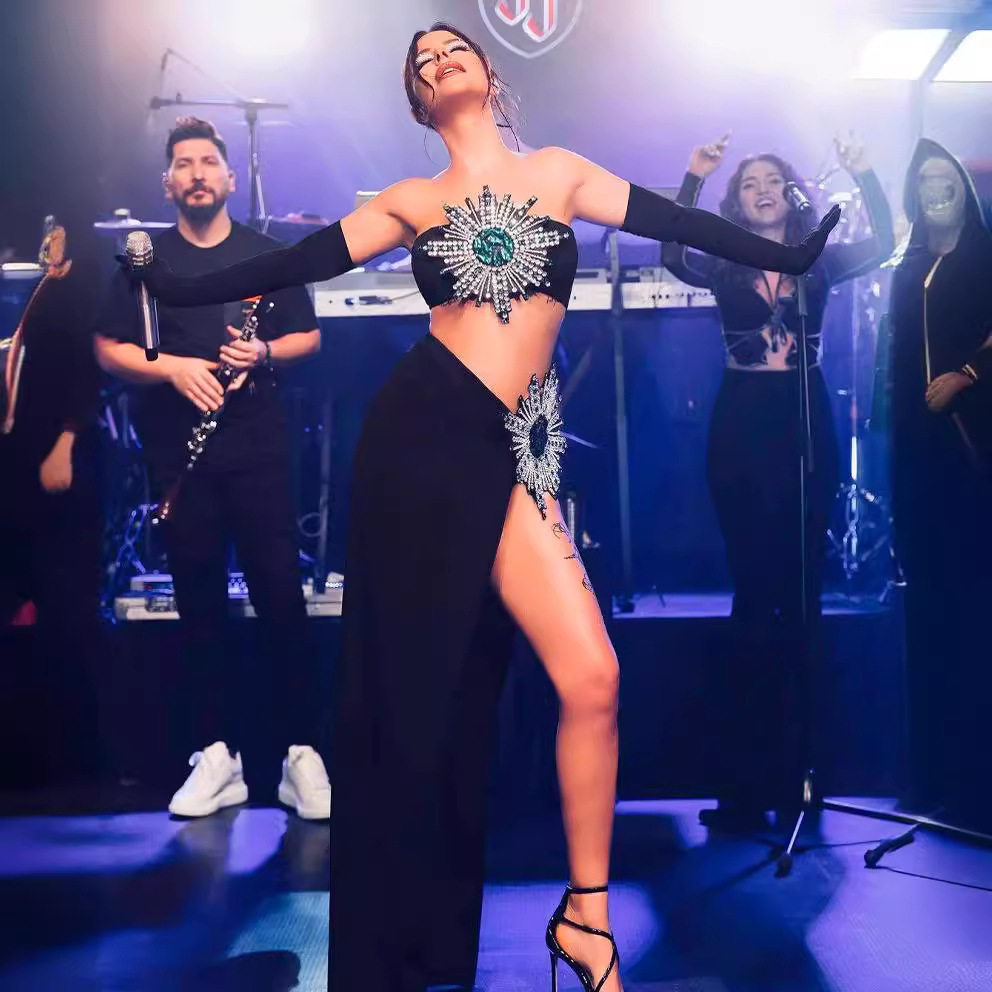 an fashion sexy performance clothes bage skirt set Speed ​​sales explosion banquet party dress set