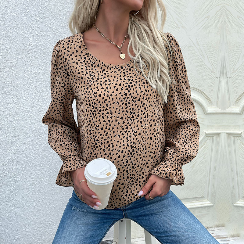 Independence Station Spring New an Women's Fashion Round Necklashes Printing Shirt